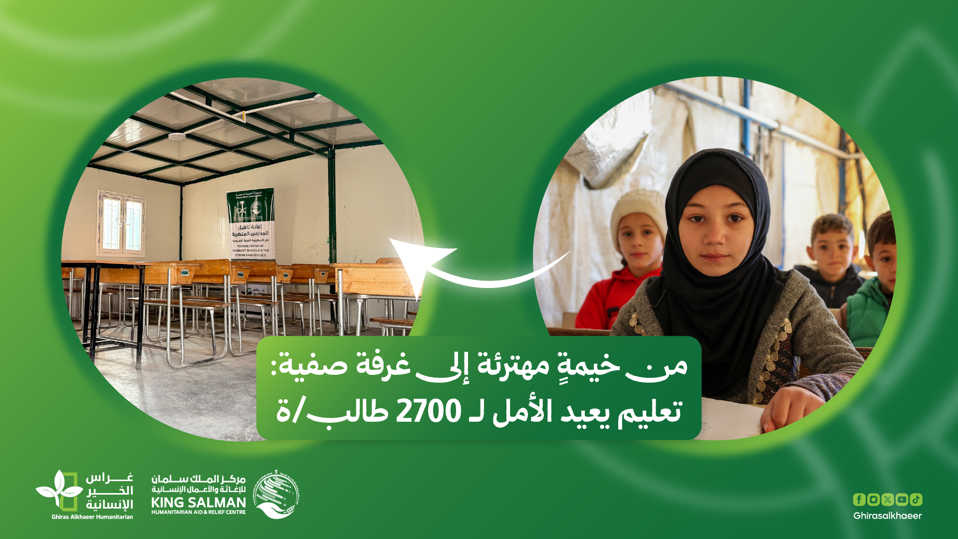 من خيمةٍ مهترئة إلى غرفة صفية: تعليم يعيد الأمل لـ 2700 طالب/ة