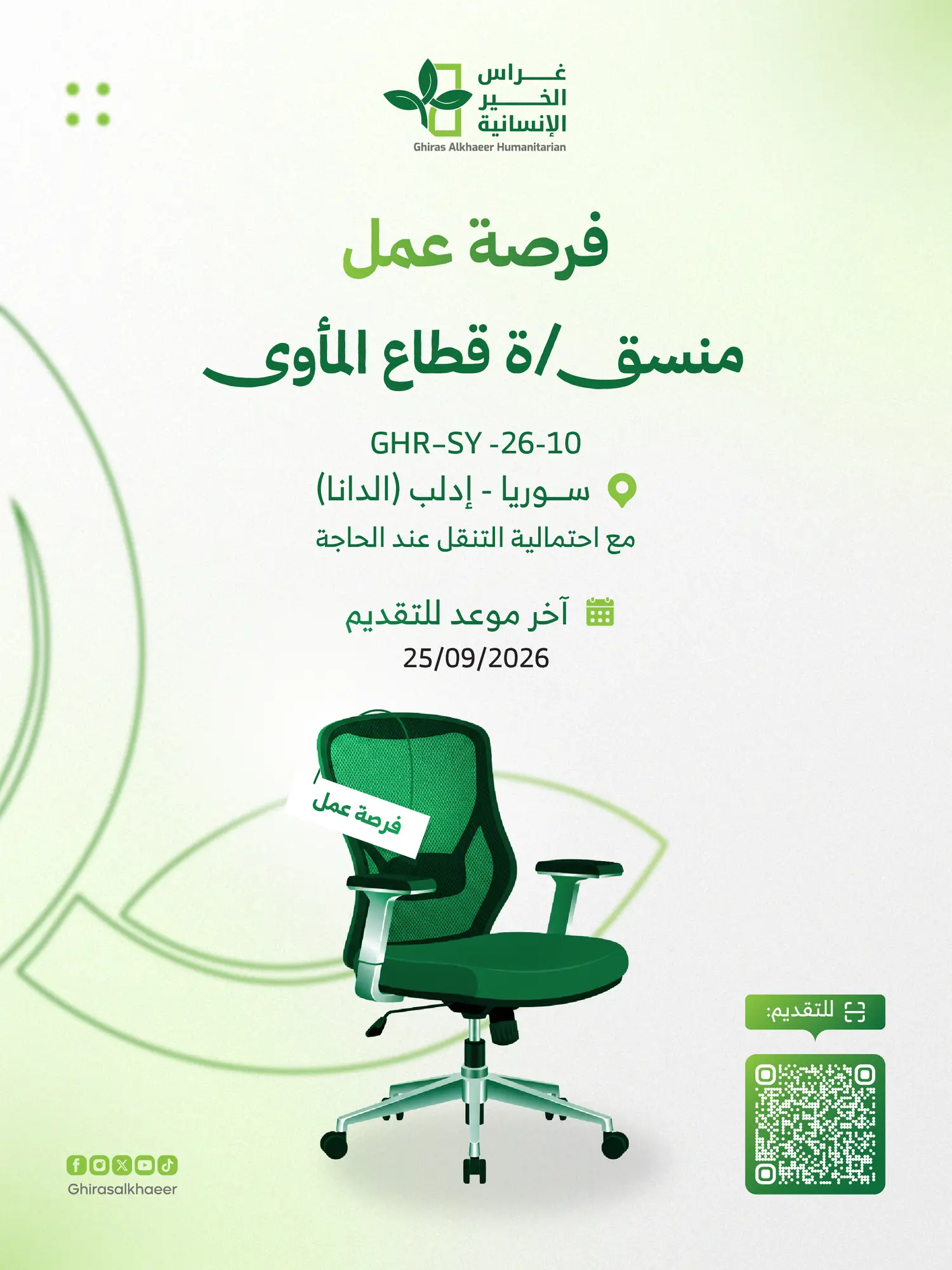 منسق قطاع المأوى - إدلب 2 منسق المأوى